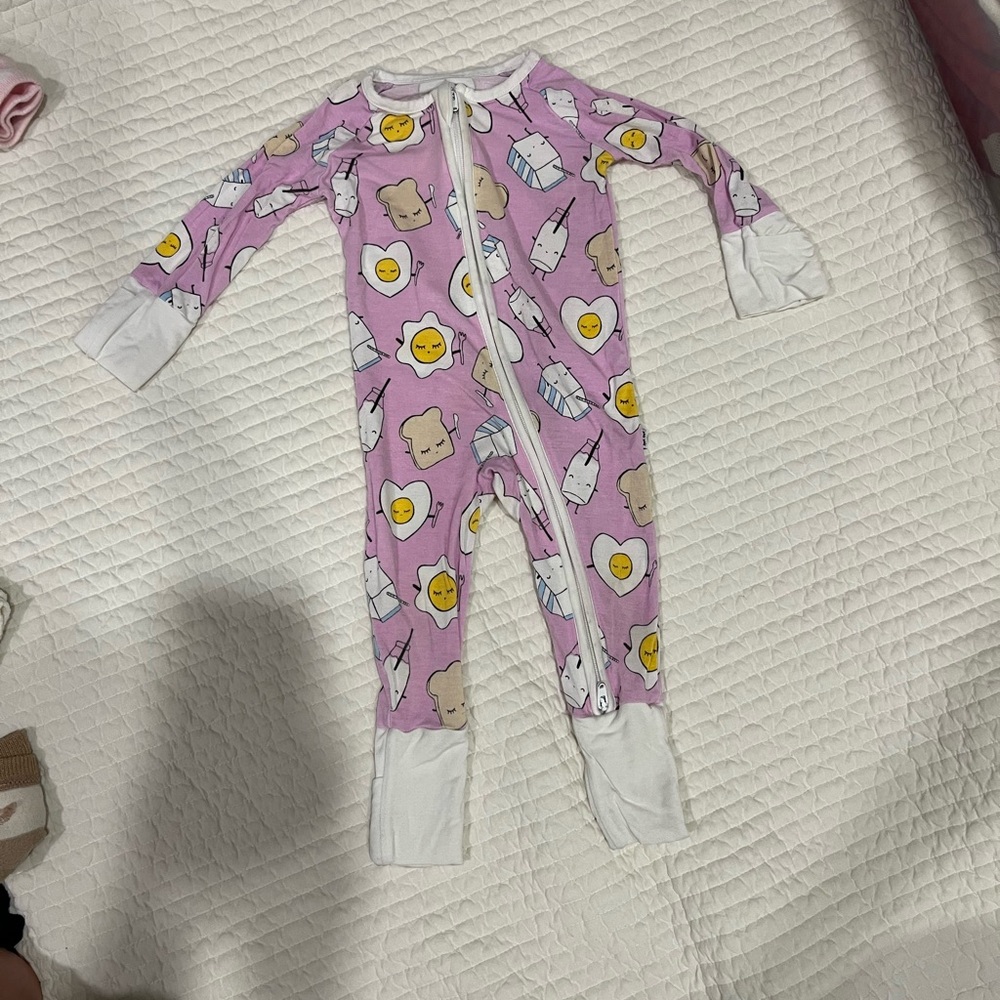 Little Sleepies Pink Kids One Piece with Fun Print